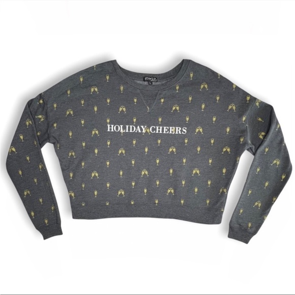 Fifth Sun Holiday Cheers Charcoal Gray Drop
Sleeve Sweatshirt Large - Picture 4 of 11